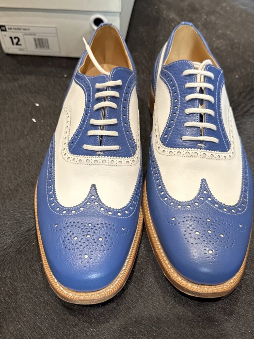 Church's Eu 46.5 UK 12.5 US 13.5  Lace Up DOWNTON 2 Blue White NWT